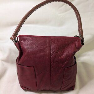 NEW SUNDANCE CATALOG LEATHER TOTE PURSE - DK RED LEATHER - MADE IN ITALY